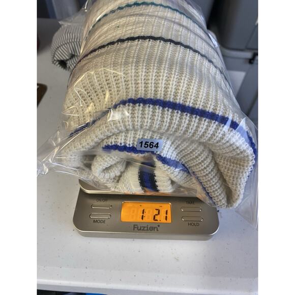 Vintage OP Cardigan Sweater Mens Large Rainbow Stripe White Chunky Knit Grandpa - Picture 13 of 13